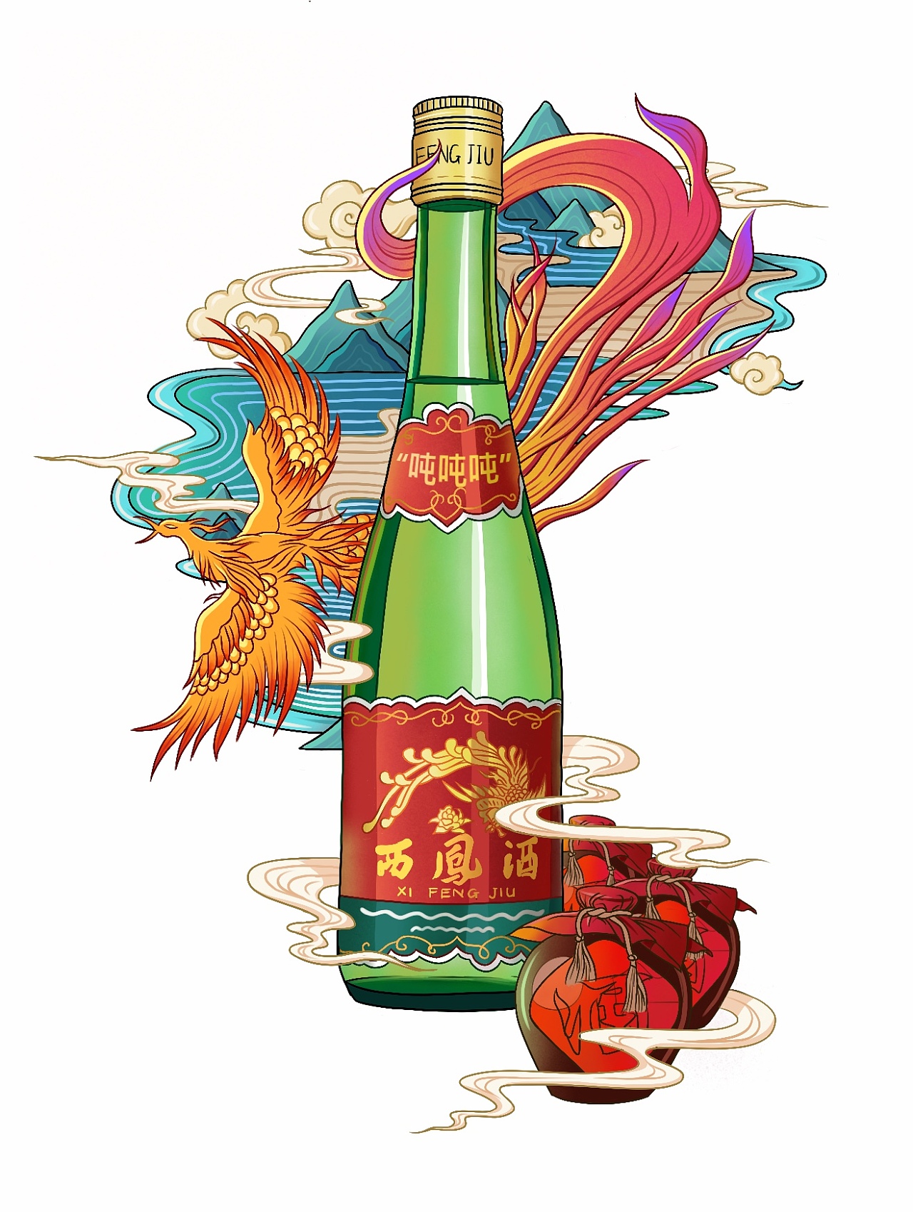 西安美食插畫設(shè)計(jì)|插畫|商業(yè)插畫|挨牧西西